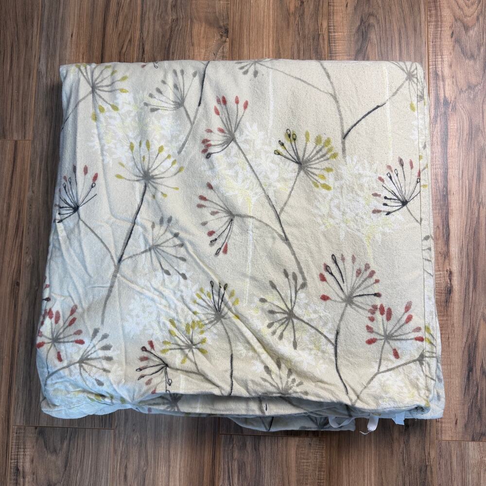The Company Store King Size Flannel 100% Cotton Duvet Cover Botanical Dandelion